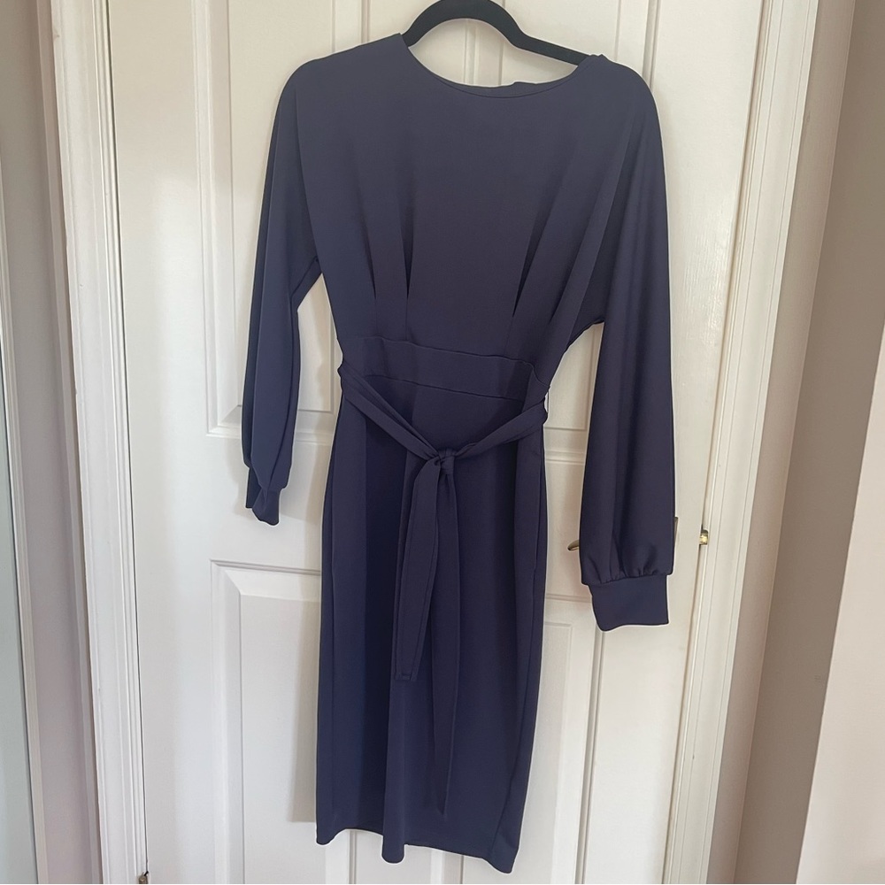 Navy Blue Classic Business Casual Dress